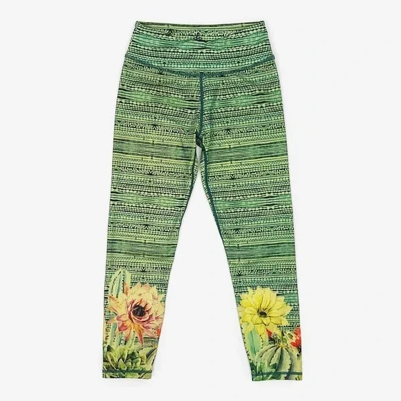 Prana Roxanne Printed Legging Size XS Bora Bay Cacti Green Artsy Athleisure - Picture 1 of 7